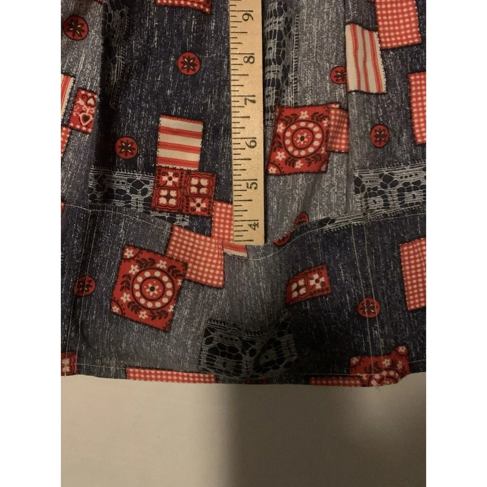 Vintage Skirt Apron Red White Blue 4th Of July Summer Baking Cottage Americana